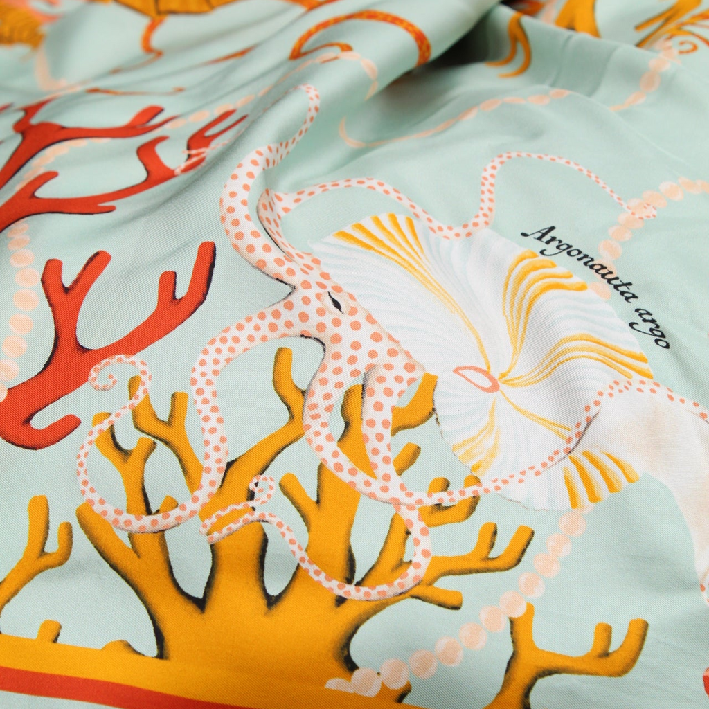 Prehistoric Seas Silk Scarf