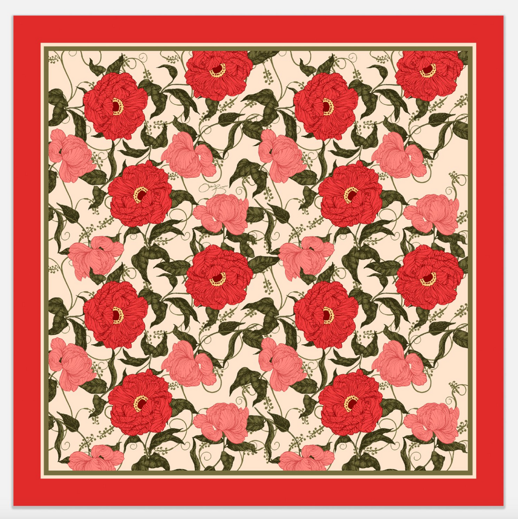 Whimsical Garden Silk Scarf