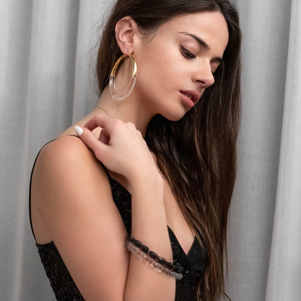 XL Clear Chunky Graduated Hoop Earrings
