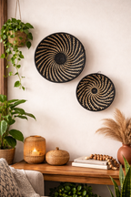 Large Black White Woven African Basket