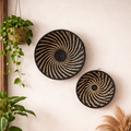 Black White Woven African Wall Storage Baskets Set of 2