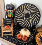 Black White Woven African Wall Storage Baskets Set of 2