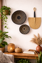 Large Black White Woven African Basket