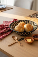 Large Black White Woven African Basket