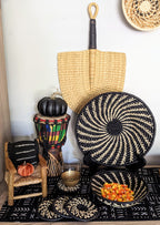 Black White Woven African Wall Storage Baskets Set of 2