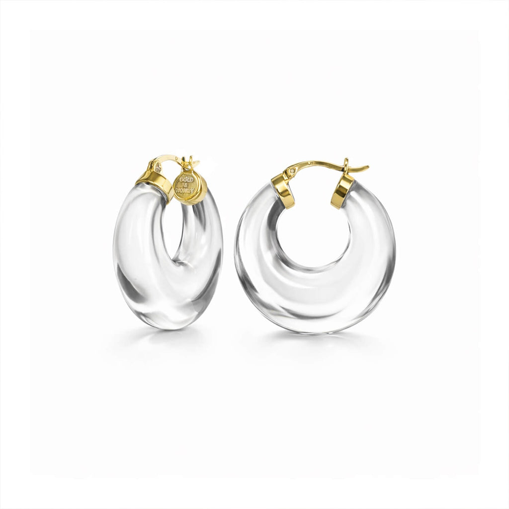 Clear Chunky Graduated Hoop Earrings