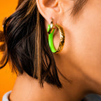 Petite Enamel Slope Huggie Hoop Earrings