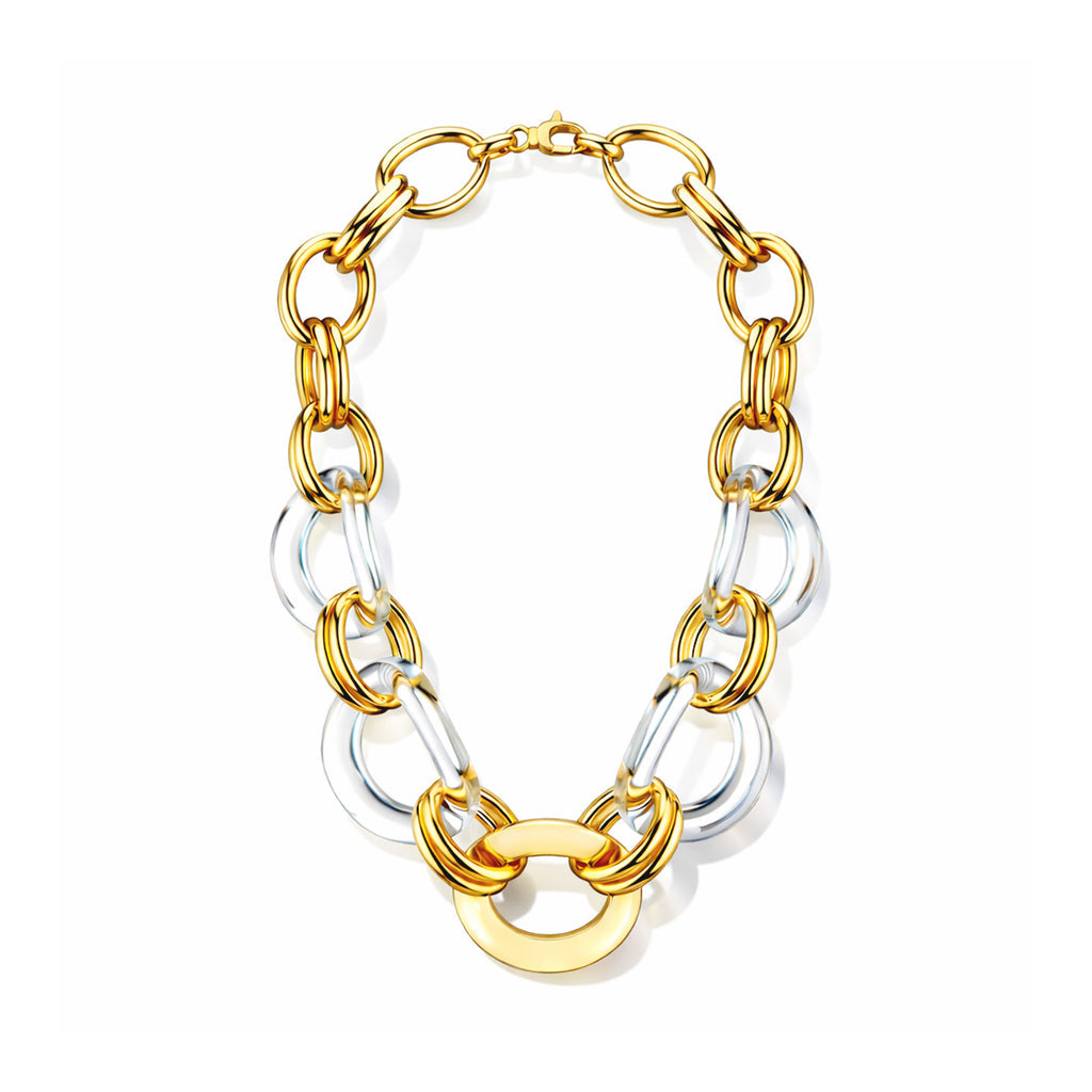 Clear Oversized Link Lucite Necklace