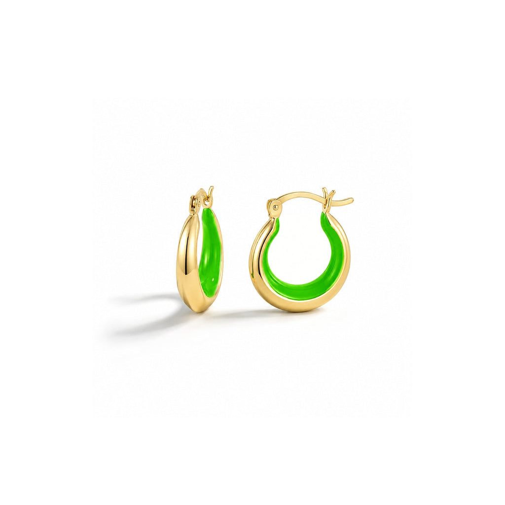 Petite Enamel Slope Huggie Hoop Earrings