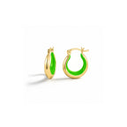 Petite Enamel Slope Huggie Hoop Earrings