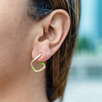 Square Enamel Huggie Hoop Earrings