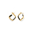 Square Enamel Huggie Hoop Earrings