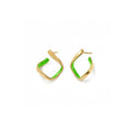 Square Enamel Huggie Hoop Earrings