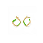 Square Enamel Huggie Hoop Earrings