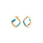 Square Enamel Huggie Hoop Earrings