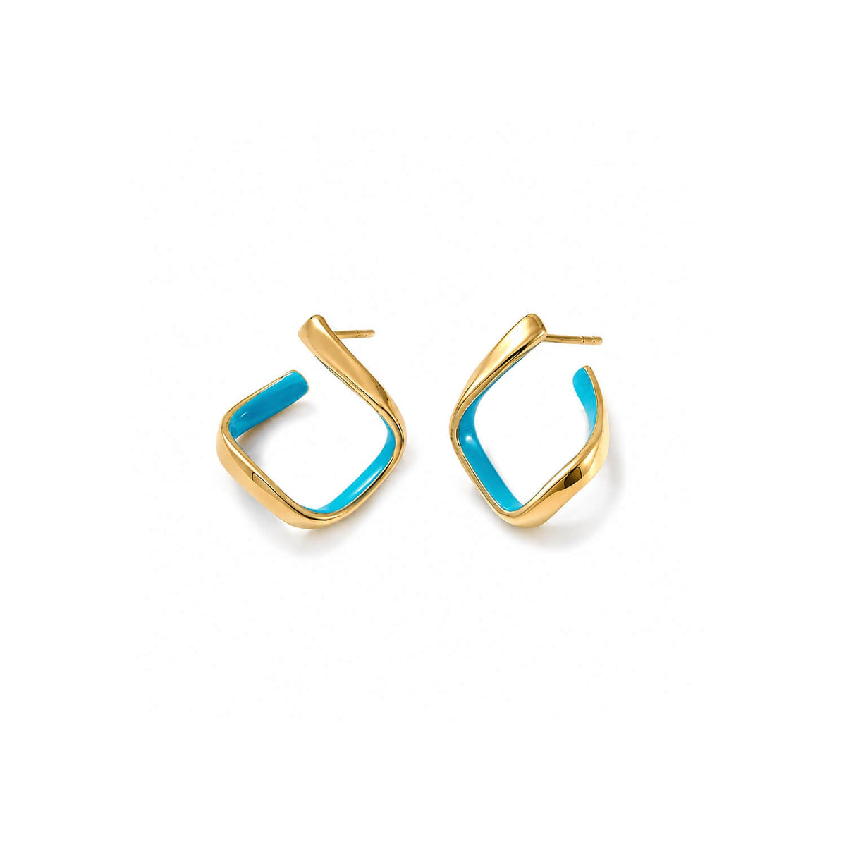 Square Enamel Huggie Hoop Earrings