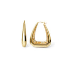 Triangle Gem Cut Hoop Earrings